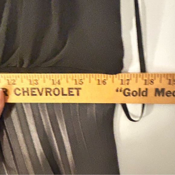 BETSY & ADAM Black Purple Silver Metallic Ombre Pleated Maxi Gown Dress 14M - Picture 11 of 12